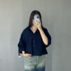 شومیز زنانه کتان با یقه انگلیسی
