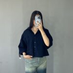 شومیز زنانه کتان با یقه انگلیسی