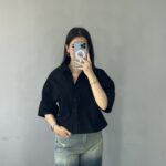 شومیز زنانه کتان با یقه انگلیسی