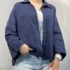 شومیز زنانه آستین بلند دکمه‌دار با دو جیب