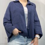 شومیز زنانه آستین بلند دکمه‌دار با دو جیب