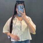 شومیز کراپ زیپدار
