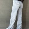 شلوار جین بگ زنانه فاق بلند آبی یخی مدل Wide Leg