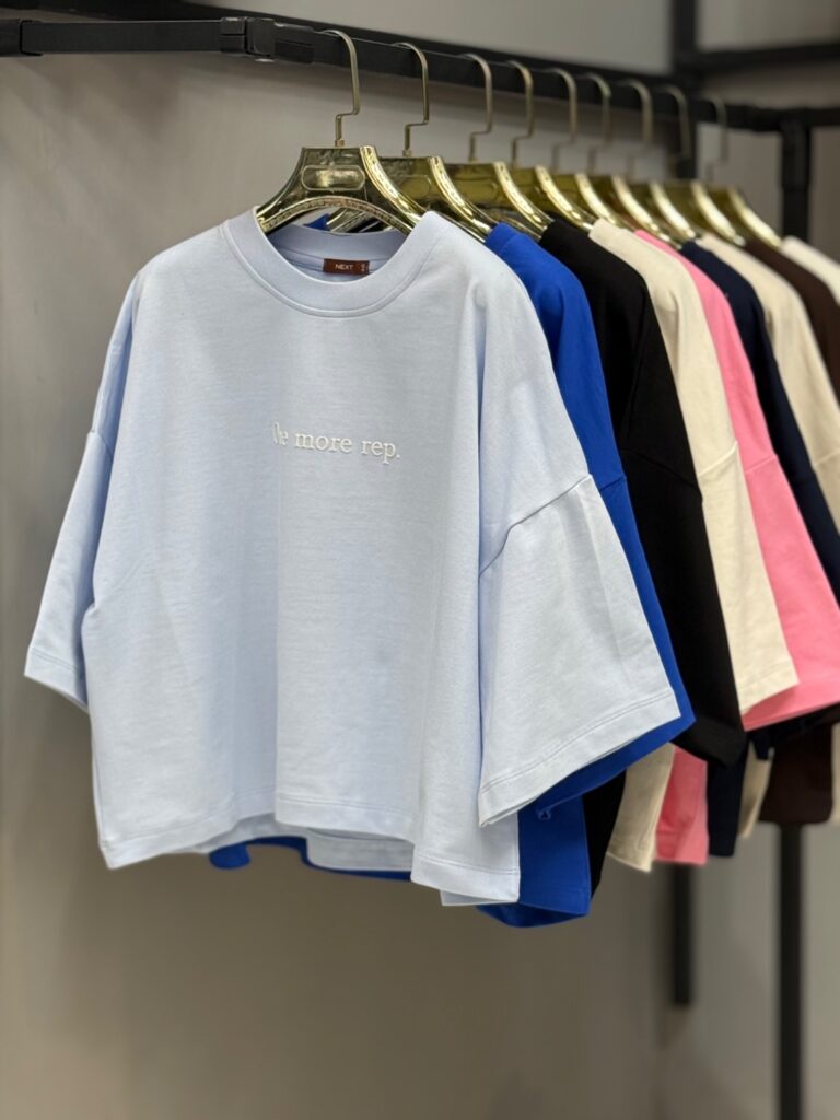 تیشرت کراپ دخترانه اورسایز مدل One More Rep