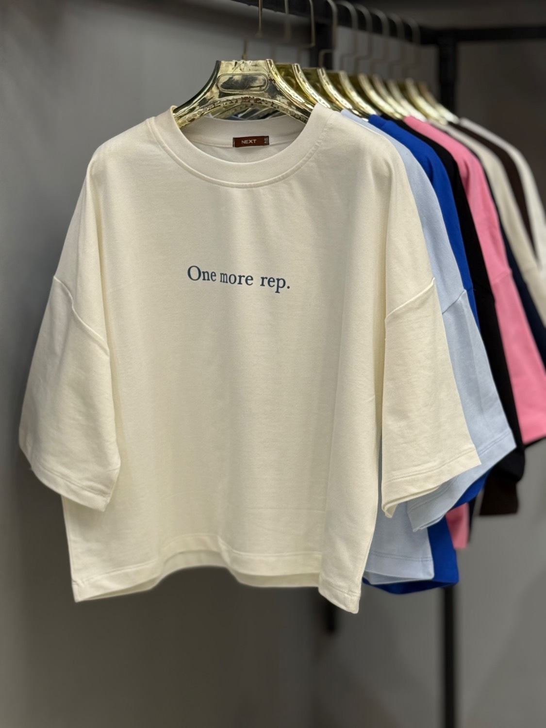تیشرت کراپ دخترانه اورسایز مدل One More Rep