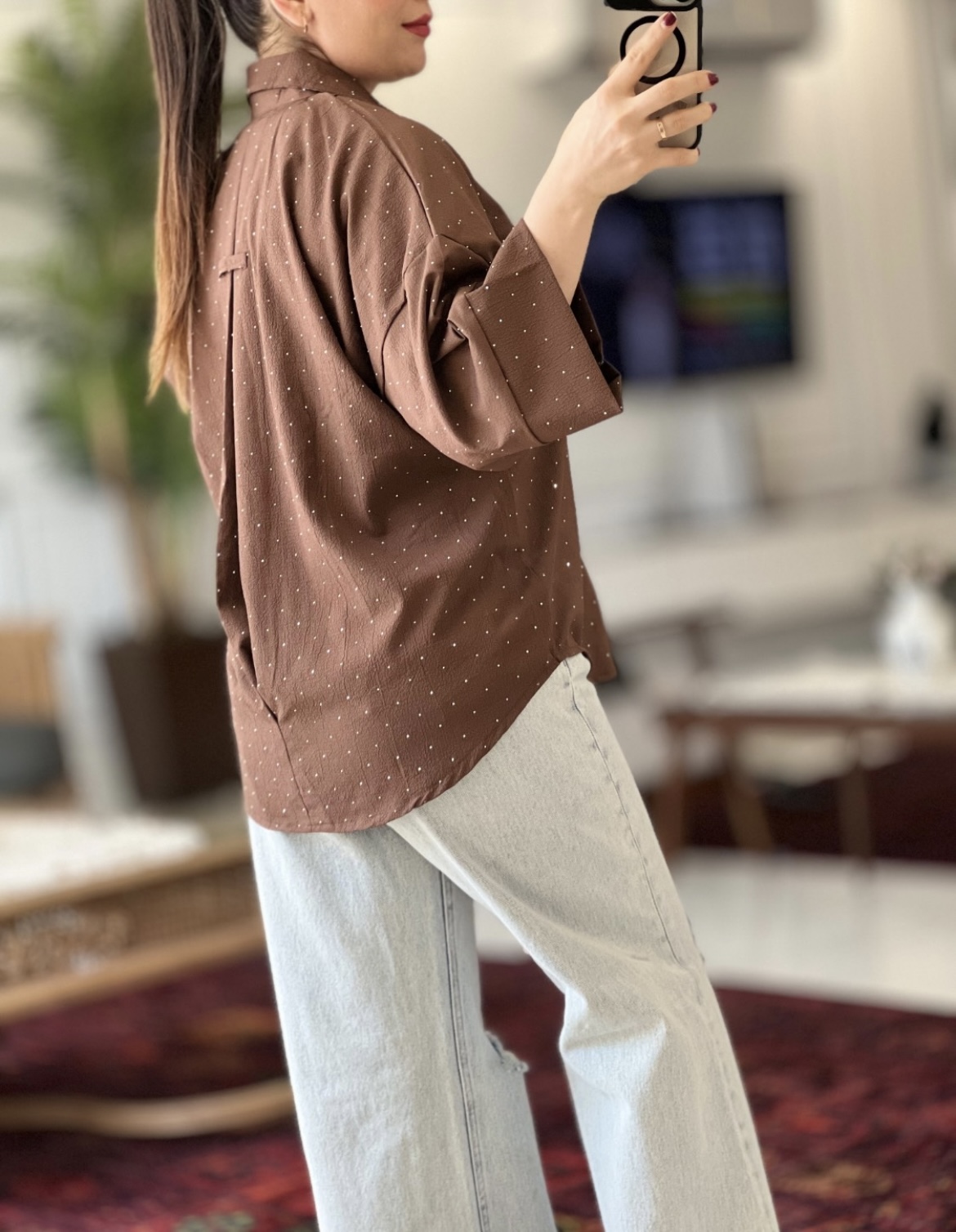 شومیز مانتویی نگینی