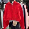 ⁨  bershka کراپ سوئیشرت کلاهدار